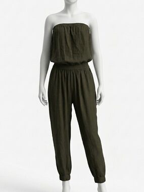 Aritzia Sunday Best Tabata Strapless Jumpsuit Olive Green - Medium - Summer